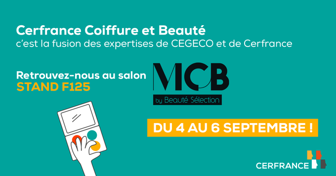 Cerfrance85's tweet photo. [EVENEMENT] ✂️ Vous êtes entrepreneur dans les secteurs de la coiffure et de l'esthétique ? On vous donne rendez-vous à Paris - Porte de Versailles du 4 au 6 septembre au salon MCB sur notre stand F125 ! 👍

#CerfranceAuSalonMCB #CerfranceCoiffureEtBeauté #MCB https://t.co/j4wNn0TOEw