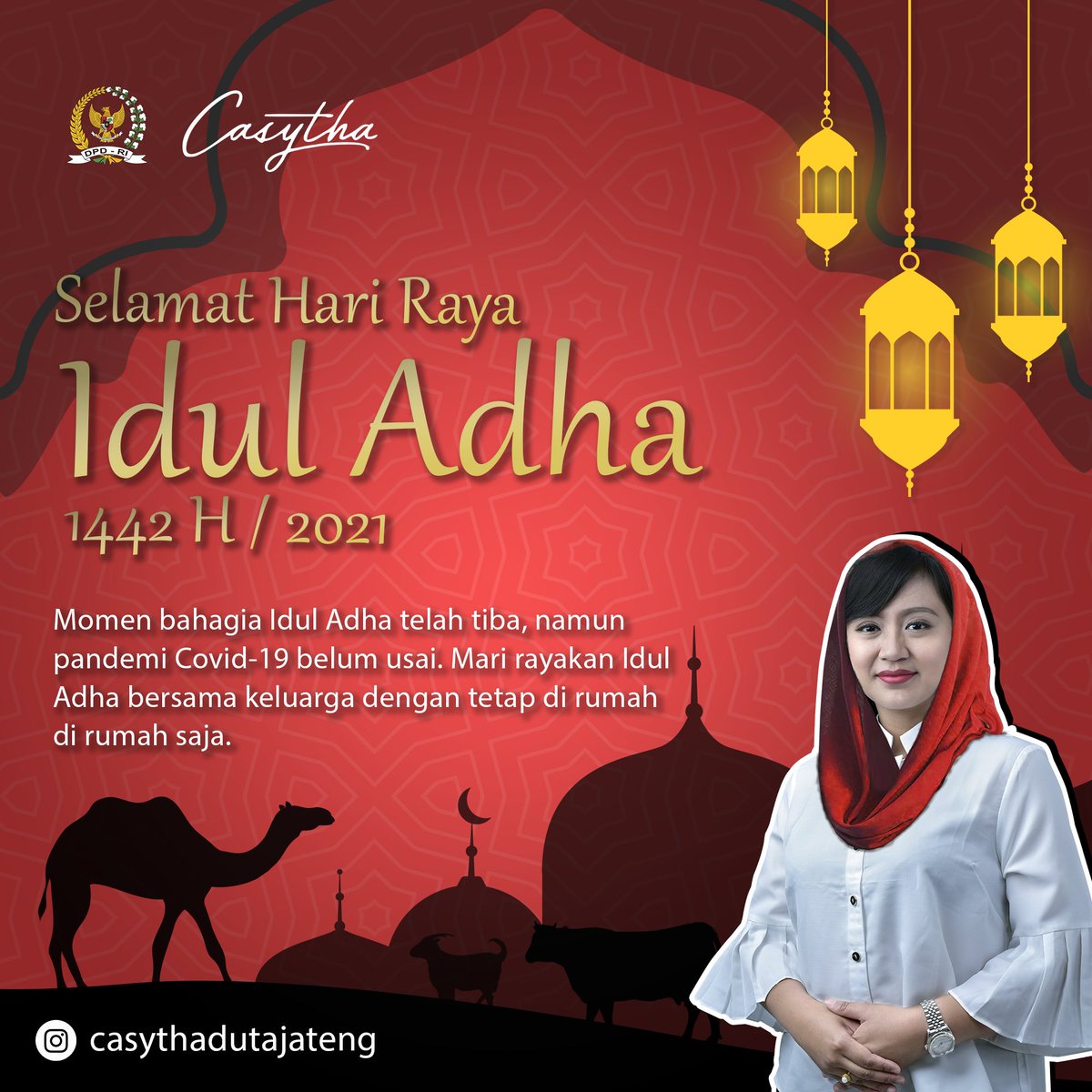 Selamat Hari Raya Idul Adha 1442 H. Semoga hikmah Idul Adha menjadi penguat kepedulian kepada sesama dan  ketakwaan kepada Allah SWT. 

Mari rayakan kebahagiaan Idul Adha di rumah saja bersama keluarga tercinta.

#iduladha #iedadha #iedmubarak #Jateng #Casythadutajateng