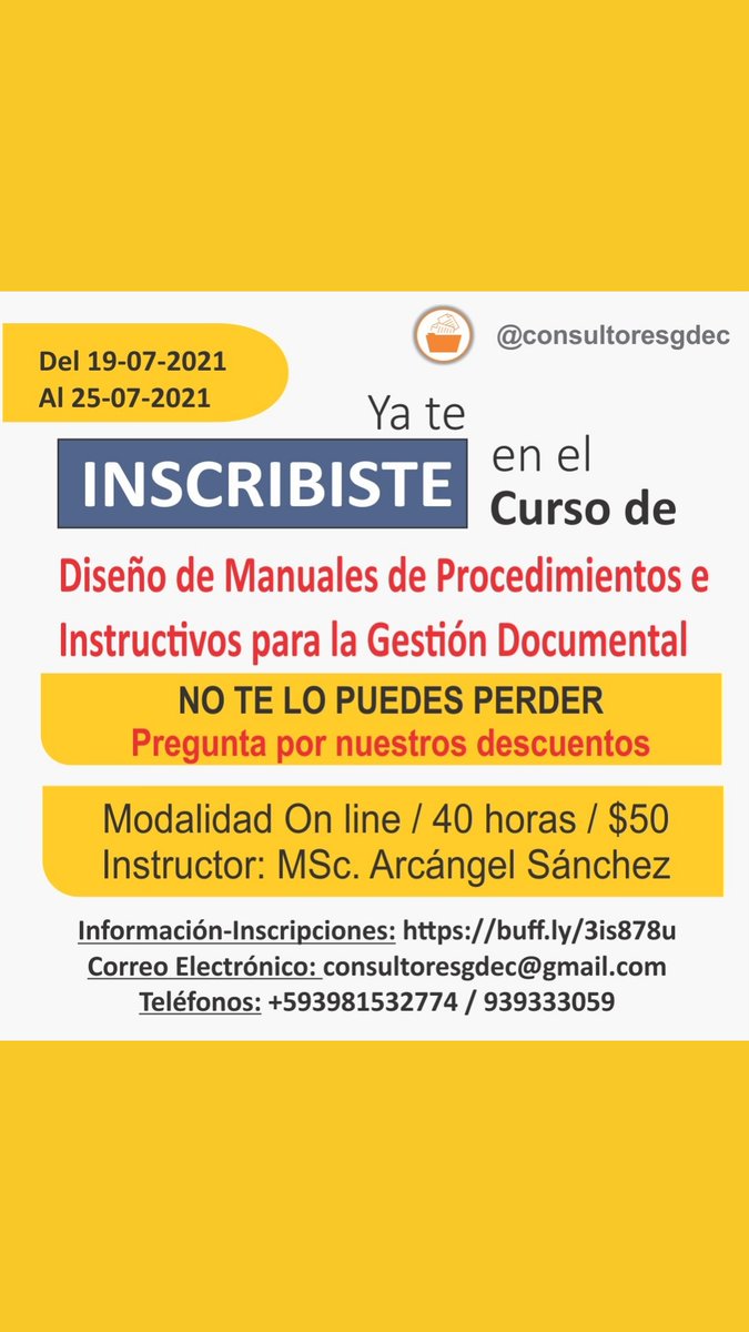 Si hoy comienza. Todavía tienes chance de inscribirte. No te lo puedes perder. Información en la imagen del Tweet.
