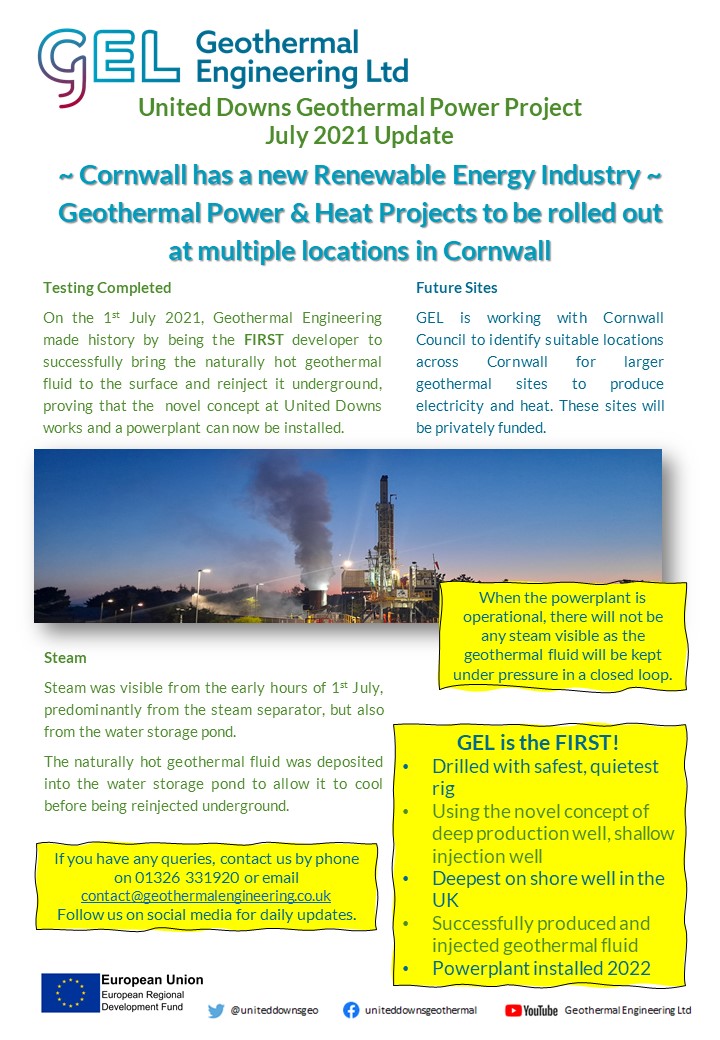 United Downs Deep Geothermal Power Project (UDDGP) tweet media