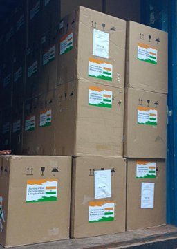 Pengiriman paket bantuan dari India. (sumber twitter)