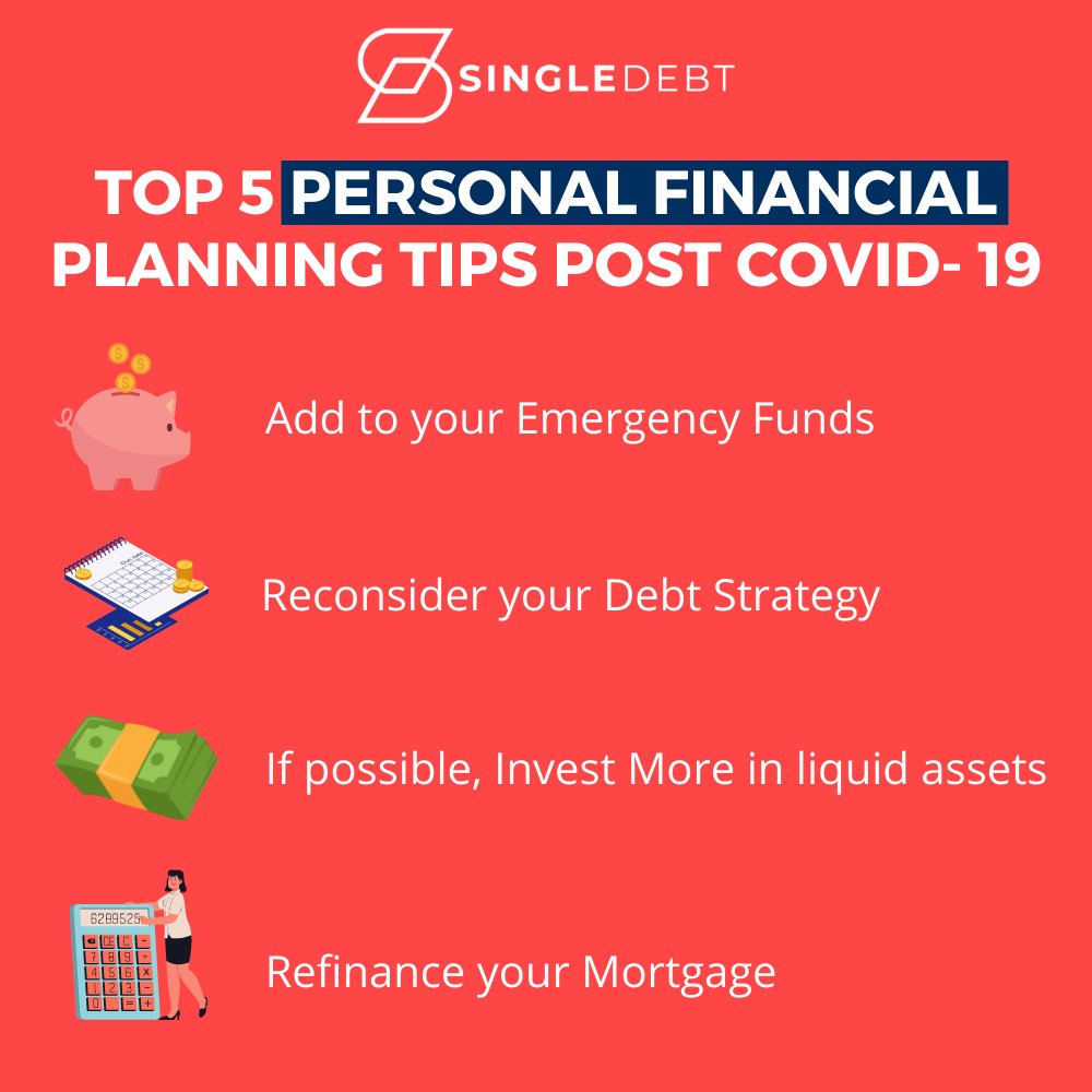 Single_Debt's tweet photo. Top 5 Personal Financial Planning Tips Post-Covid- 19
#financialplanning #debtrelief #debtmanagement #debtsettlement
#debtfreedom #debtfree #singledebt #debtplan https://t.co/eJIPWlIDI6