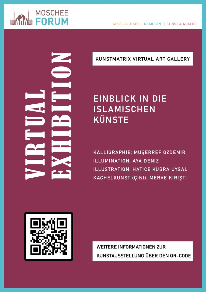 Eine sehr interessante Ausstellung unseres MoscheeForum...

Wegen der Pandemie Maßnahmen vorerst nur online. 

moscheeforum.de/veranstaltung/…