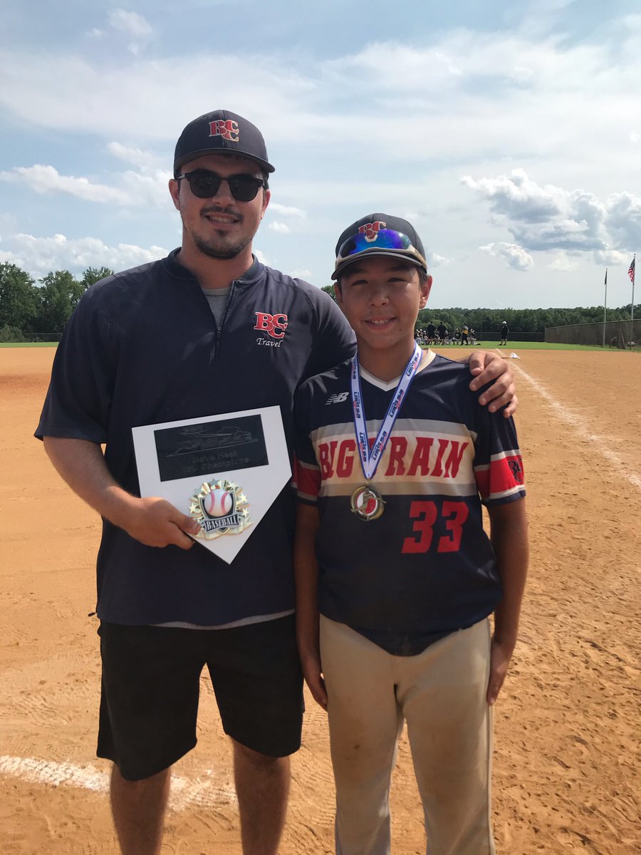 BCCBaseballMD's tweet photo. Congrats to 13U Big Train for taking home first place in the High Heat Tournament. The team’s second first place finish in a row! Special shoutout to Ian for making two crucial diving catches in centerfield and to Barrett for hitting a HR! #bccbigtrain #gobigtrain #bccbaseball https://t.co/5CtTkpHPkg
