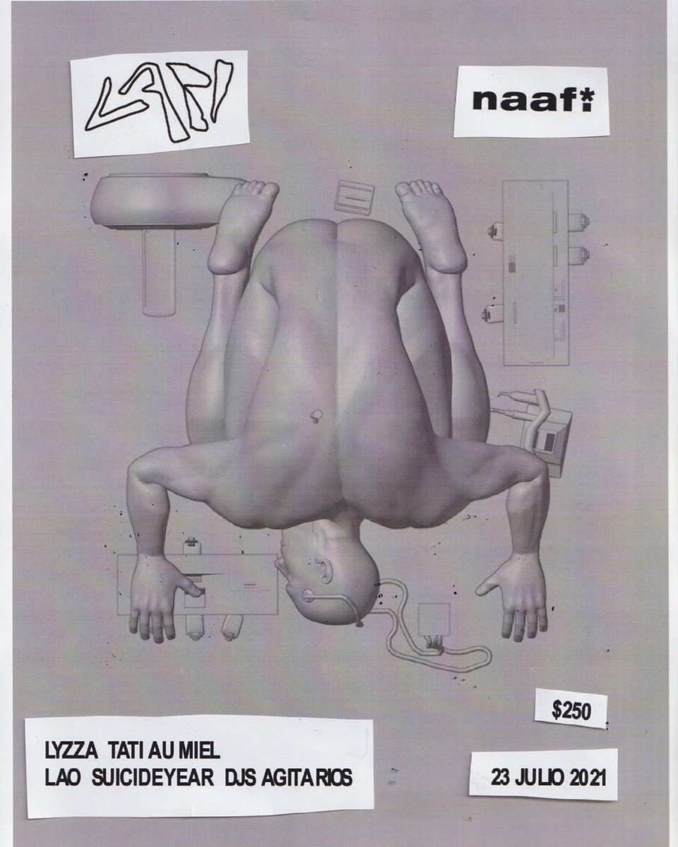 N_A_A_F_I's tweet photo. Este Viernes! #naafi #lapidación con @clublyzza @suicideyear @tatiaumiel @laurorobles &amp; #djsagitarios 💉 #laafi #locaciónsecreta #dm https://t.co/1oXM9pY9M2