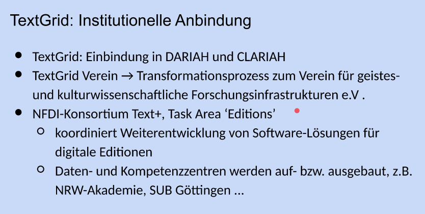v_i_o_l_a's tweet photo. Die zwei Bausteine von #TextGrid: das TextGridLab(oratory) mit Werkzeugen und Services und das TextGridRep(ository) als Langzeitarchiv. https://t.co/hl1uMfFloa Mit den NFDIs, z.B. mit @Textplus_NFDI, ergeben sich jetzt neue Verknüpfungsmöglichkeiten. https://t.co/Fj5ijHHR9L https://t.co/SBh8h3XcV7
