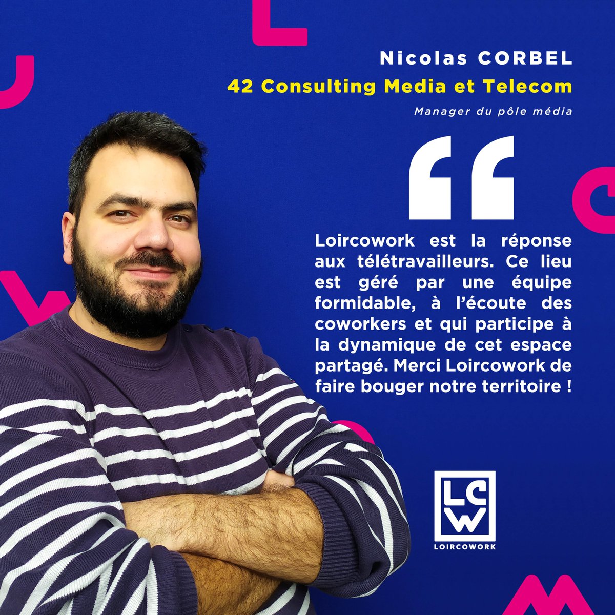 loircowork's tweet photo. #TalentEnSarthe 💪

Aujourd’hui découvrez le témoignage de #Nicolas CORBEL, 💡 business expert chez 42 Consulting https://t.co/vKQyst5RSb