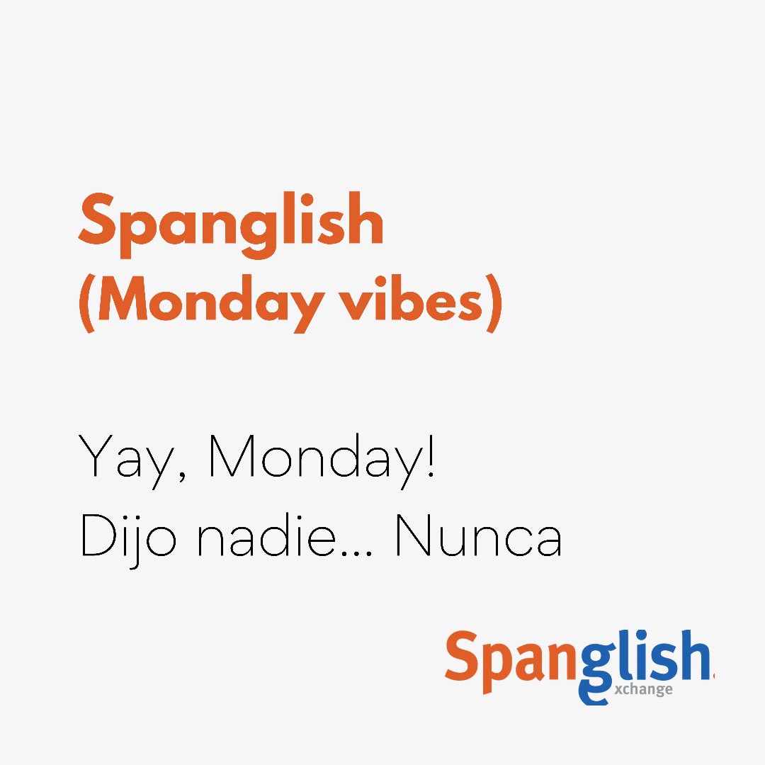 spanglishBA's tweet photo. HAPPY MONDAY! ¡ Nos vemos en Spanglish Virtual hoy a las 2pm ET/3pm 🇦🇷!

Spanglish Virtual, free bilingual English/Spanish events!   

Tag a friend who should attend Spanglish bilingual events!   

Check event schedule and RSVP: https://t.co/KuknfCBfW8 https://t.co/3HQwsGGZeg