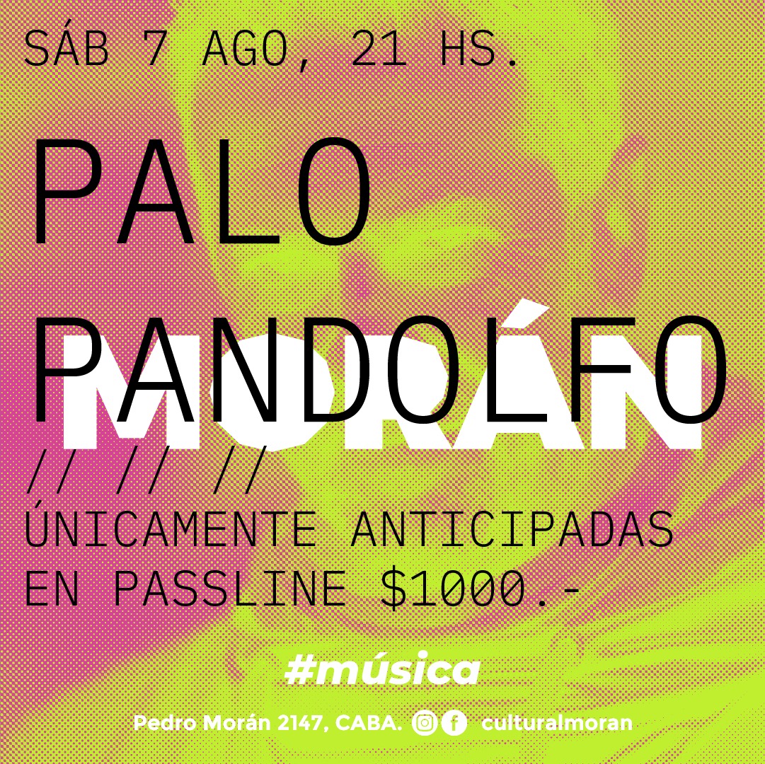 En 3 semanas volvemos a tocar en vivo !!! Que manijón !!
Junto a <a href="/BlasBizzio/">Blas Bizzio</a> en synth-bass,  caja rítmica y guitarra eléctrica , imágenes de <a href="/leovaca/">leopouseah</a>  en el <a href="/culturalMORAN/">MORÁN</a> CABA 
Anticipadas en <a href="/PasslineArg/">Passline Argentina</a>  
passline.com/sitio-evento/p…