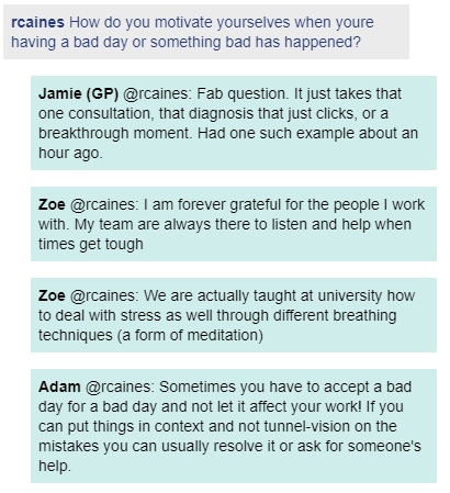imamedic_uk's tweet photo. Every career comes with it's challenges so the healthcare workers in the #ImAMedic @NottsAlliance live chats shared with the school students how they motivate themselves when they are having a bad day. Take a look!
π How do you get through the tough days at work β https://t.co/cTELqHwW5c