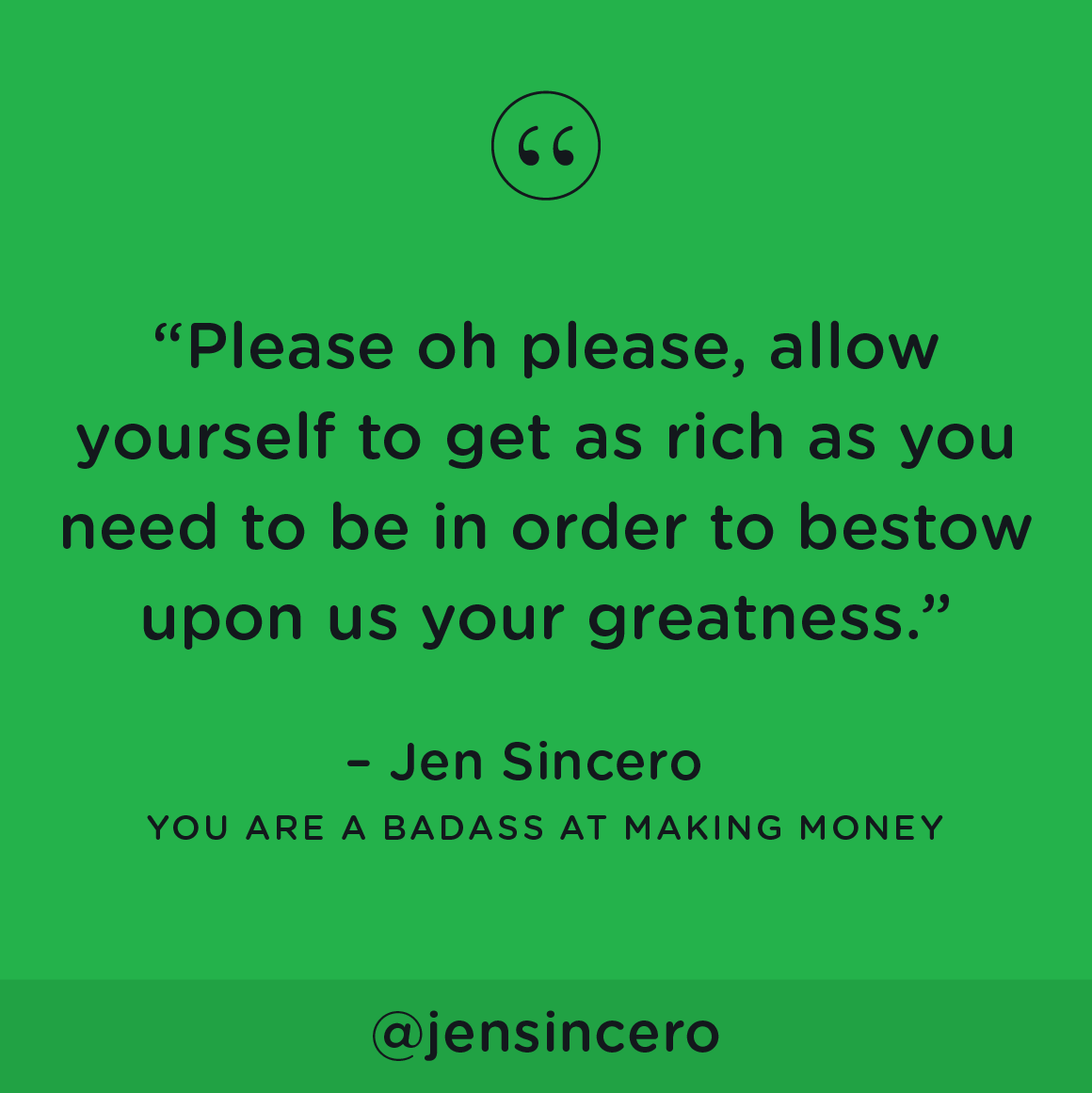 JenSincero's tweet photo. Understand that your gifts, talents, and desires were given to you because you are meant to thrive and share your youness with the world as only you can. #youareabadass #QOTD #MondayMotivation #MondayThoughts https://t.co/PWsuZg07Lv