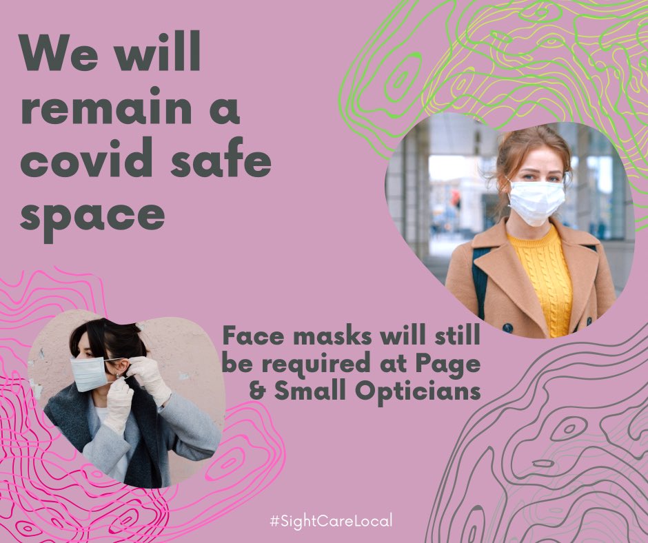 PageAndSmall's tweet image. Today COVID restrictions relax but for us and other healthcare settings, nothing changes quite yet - we will continue our with current infection prevention and control measures to ensure Eyecare is accessible and safe for all bit.ly/2UL1vrX 

@NHSGreenwichCCG