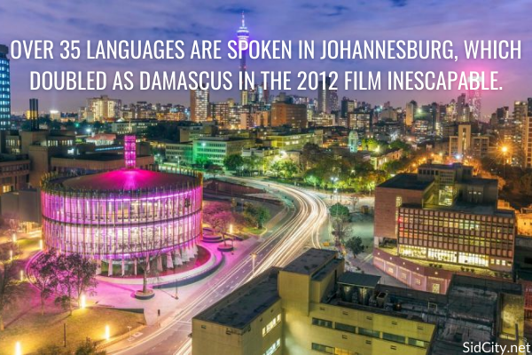 sidcityonline's tweet photo. Over 35 languages are spoken in Johannesburg, which doubled as Damascus in the 2012 film #Inescapable.
#LocationFacts #AlexanderSiddig https://t.co/NYOaONwxst