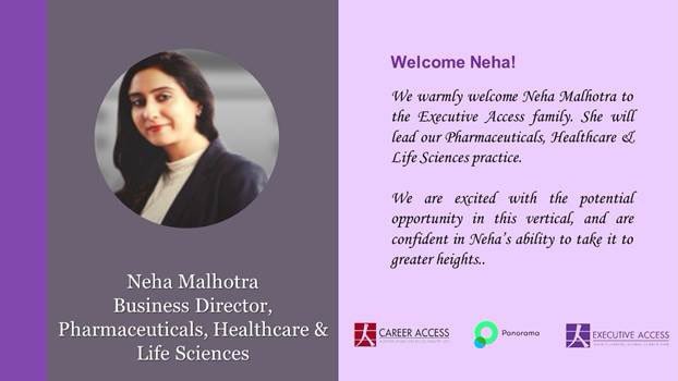 Neha Malhotra has joined Executive Access as Business Director to lead our Pharmaceuticals, Healthcare and Life Sciences practice. We're excited about the potential in this vertical, and confident of Neha’s ability to take it to greater heights! #newbeginning #healthcarehiring