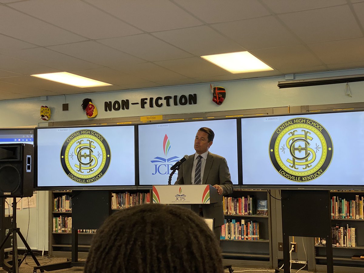 I’m at Central High School, where JCPS Superintendent Marty Pollio is making a few digital announcements.

First up: Every JCPS classroom is getting a smart board. 

Second: Every student at JCPS’ highest need schools have a device by the end of the year — 1:1 technology.