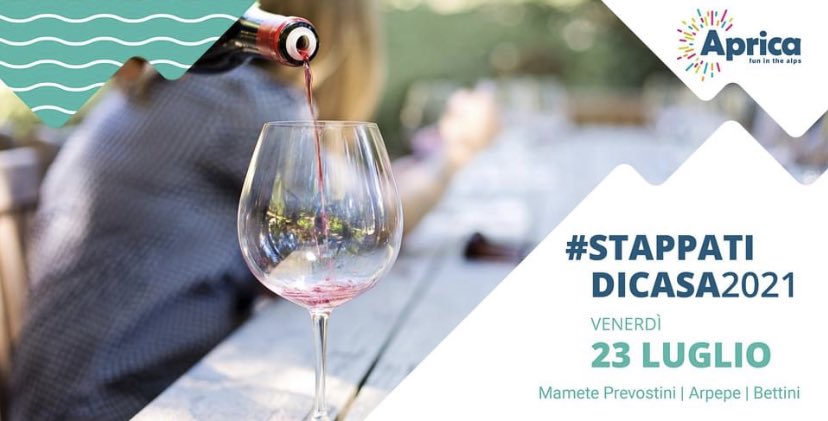 missaglia_sara's tweet photo. Aprica e #stappatidicasa2021: i protagonisti della seconda serata, venerdì 23 luglio presso il Hotel Cristallo Club &amp; Wellness Aprica:
.
🍷 @arpepe1860, @M_Prevostini e F.lli Bettini. 
.
Vi aspettiamo!
Per info: Info Point Aprica
.
#valtellinainaltoicalici #wineoneway #WoW https://t.co/5YmimqvyuC