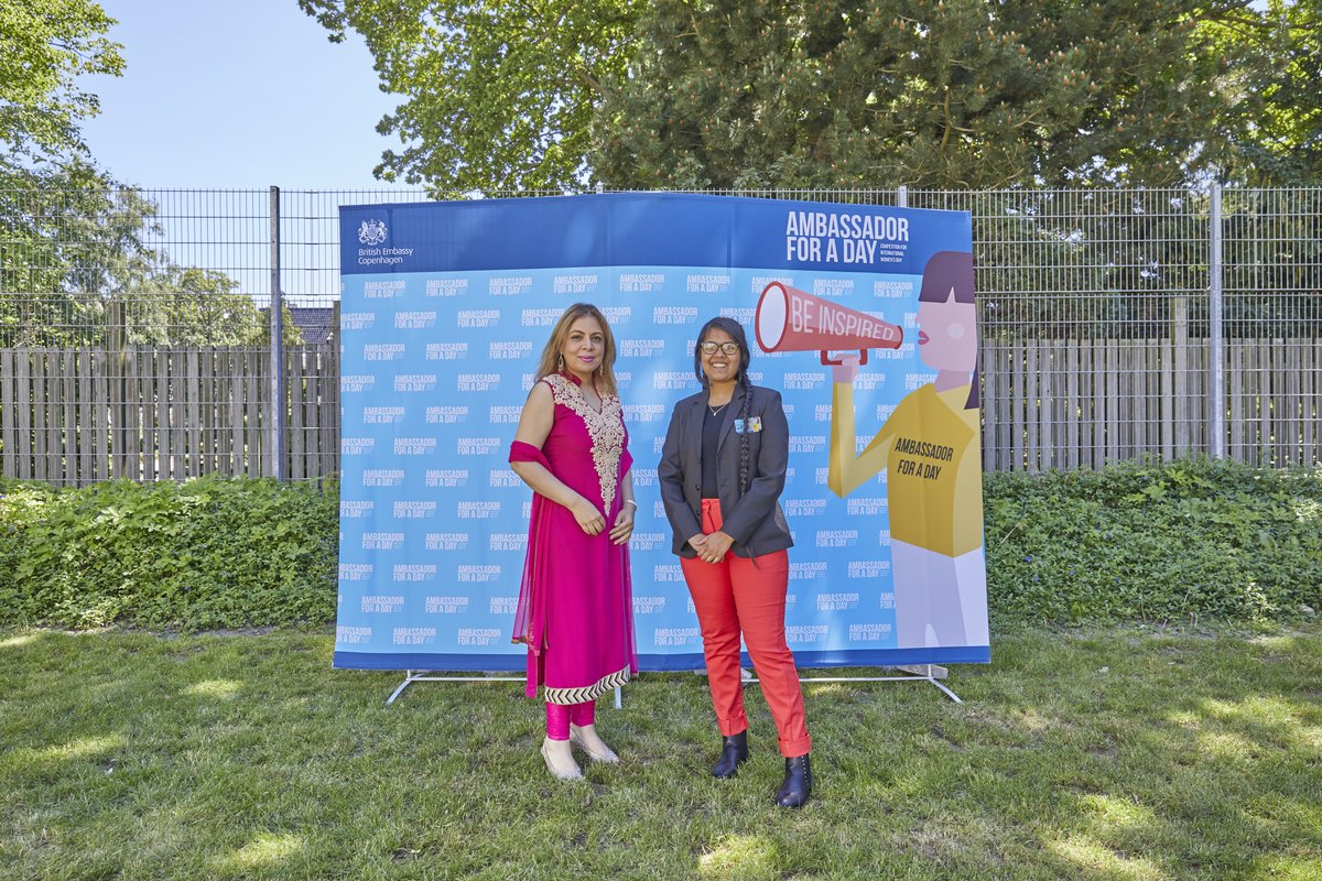 Mentoring the next generation as part of the #AmbassadorForADay initiative.....

Ambassador Pooja Kapur with Ms. Ridhima Rastogi, young student winner from Billund.