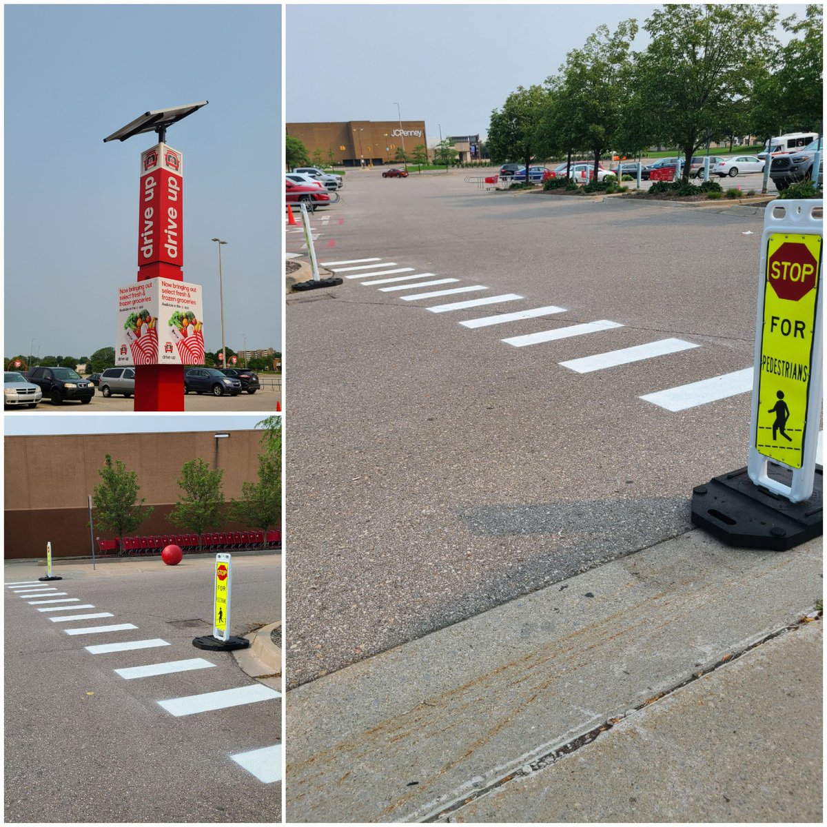 New Drive-Up crosswalk painted! Keeping our team safe! #T0281 #PML #D148DreamTeam