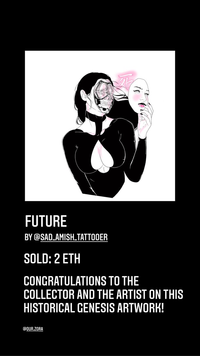 FUTURE by SAD AMISH 
was sold for 2ETH via the <a href="/ourZORA/">zora</a> auction house on Rare Ink. 

Congratulations to the artist and collector! ✨