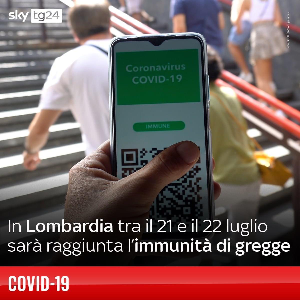 🟢 LA #LOMBARDIA A UN PASSO DALL’IMMUNITÀ DI GREGGE CON IL 70% DEI #VACCINATI 
#lalombardiacorre
