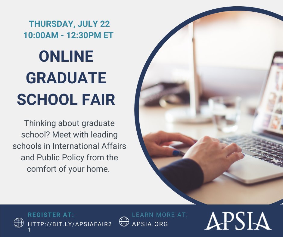 apsiainfo's tweet photo. Want to contribute your voice & shape the critical questions of our day?
Master underlying principles of an ever-changing world to make a difference!
See what YOU can do with an APSIA degree during our online #gradschool fair, July 22
https://t.co/Mz2GSQGrNa https://t.co/kI4sdxtjdJ