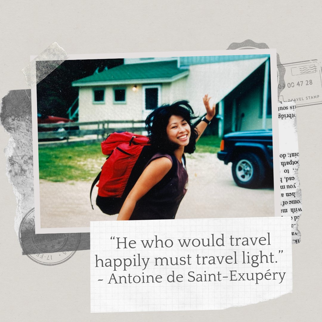 “He who would travel happily must travel light.” ~ Antoine de Saint-Exupéry On my six-weeks solo trip to China, Thailand, and Cambodia in 1995, this little backpack was all I packed. And I couldn’t be happier…! #MindfulnessMonday