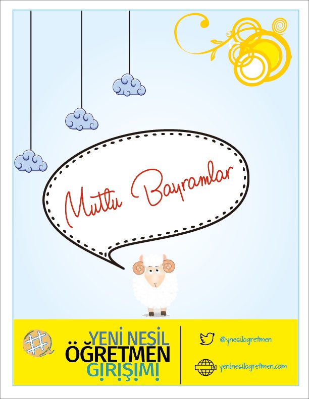 Kurban bayramınızı kutlar, nice bayramlar dileriz #yeninesilöğretmen ☺️