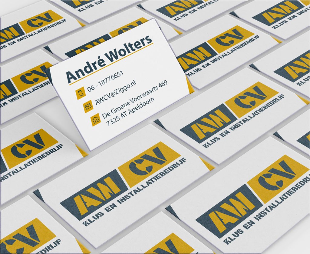 Voor AWCV een logo en visitekaartjes mogen ontwerpen. Bedankt Andre Wolters. Nogmaals gefeliciteerd en heel veel succes met deze stoere carrière move 👍🏻