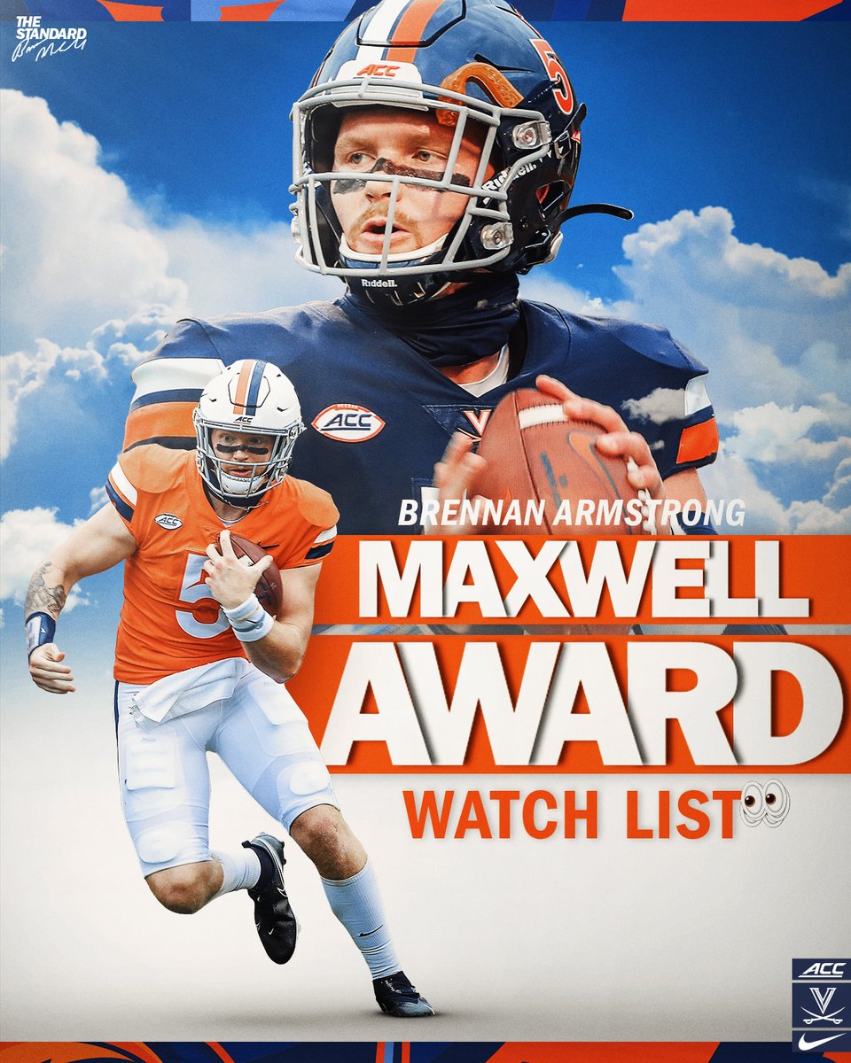 2021 Maxwell Award Watch List ➡️ <a href="/bstrong34/">Brennan Armstrong</a> 

#GoHoos | #THEStandard