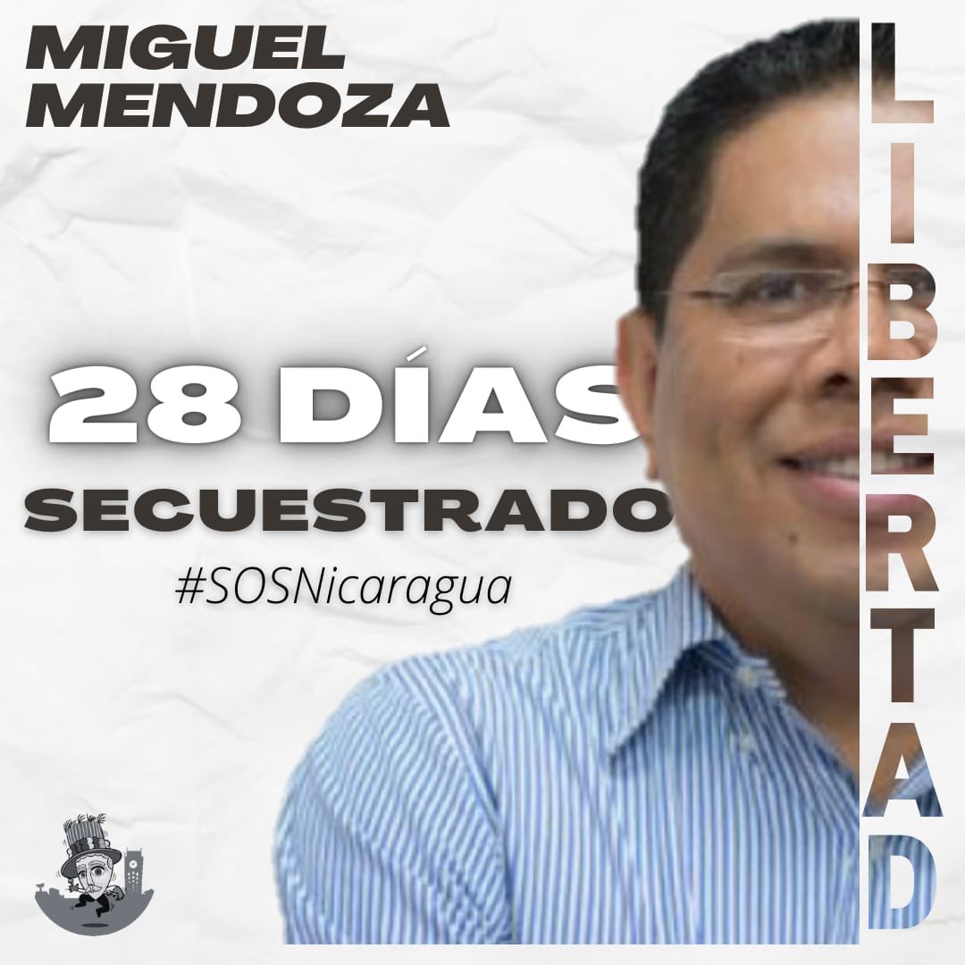 Mmendoza1970's tweet image. Libertad para Miguel Mendoza quien cumple 28 días de estar secuestrado en la cárcel del régimen Sandinista. Es periodista! 

#LibertadParaMiguelMendoza
