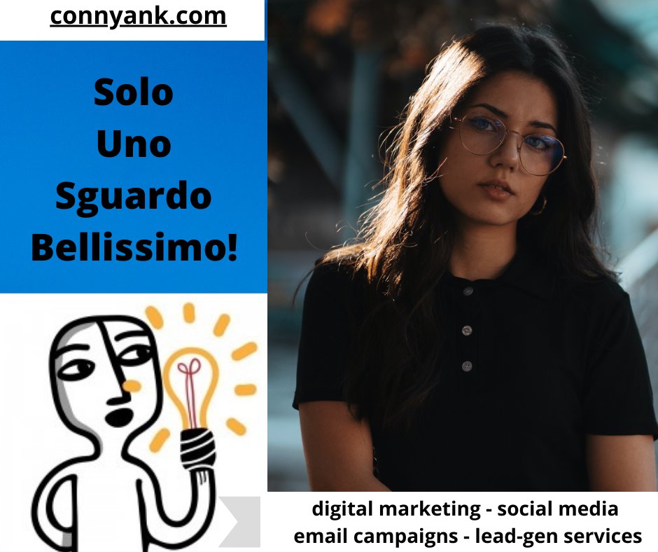 #translation = Just One Look Beautiful...

connyank.com -
.
.
.
#hiretalent #talent #fashion #food #womenentrepreneurs #womenbusinessowners #eyes #beauty Forbes #womeninbusiness #italiani