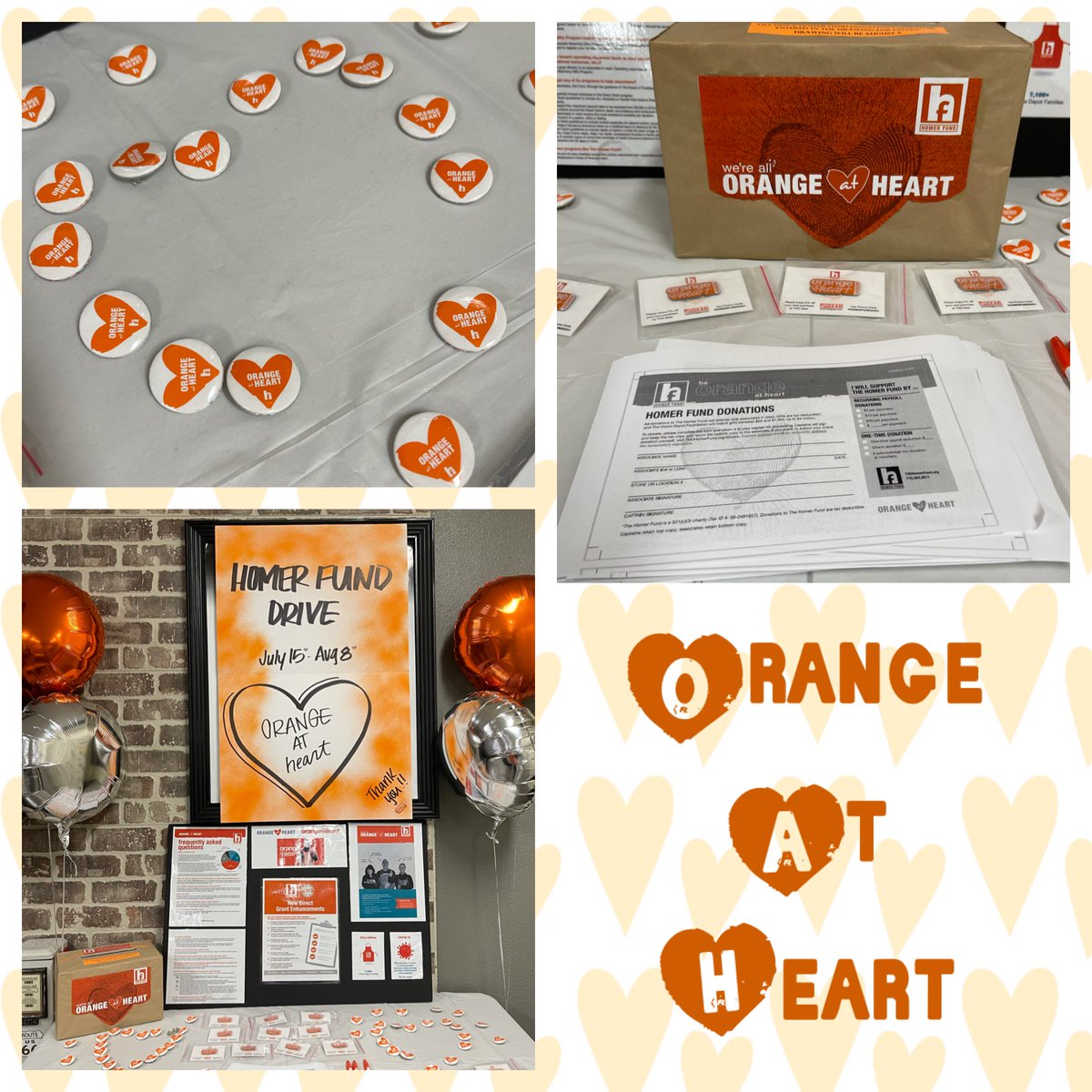 We are Orange at Heart at 647!!! Thank you to all our generous associates for their donations!!! 🧡🧡🧡🧡🧡#OrangeAtHeart #TheHomerFund <a href="/kari_hd/">Kari</a> <a href="/sophialuna_HD/">Sophia Luna</a> <a href="/perez_shaye/">Shaye Perez</a> <a href="/HomerFund/">The Homer Fund</a>