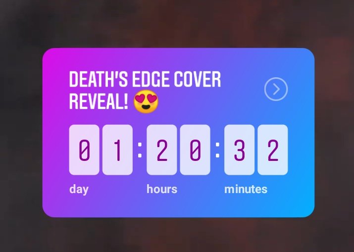 Guys I'm happy to announce that the cover reveal for my upcoming Urban Fantasy book Death's Edge is just less than two days away. 🥰 I can't wait to share it with you all. 

#WritingCommunity #writers #books #booktwt #BookRecommendations #BookBoost #BookPlug #readers