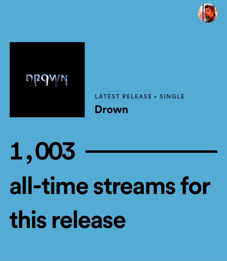 We hit 1,000 streams on Spotify already?! Thank you guyzzzz so much 😩🙏🏼 

Listen to ‘Drown’ here: 
bit.ly/StreamDrown