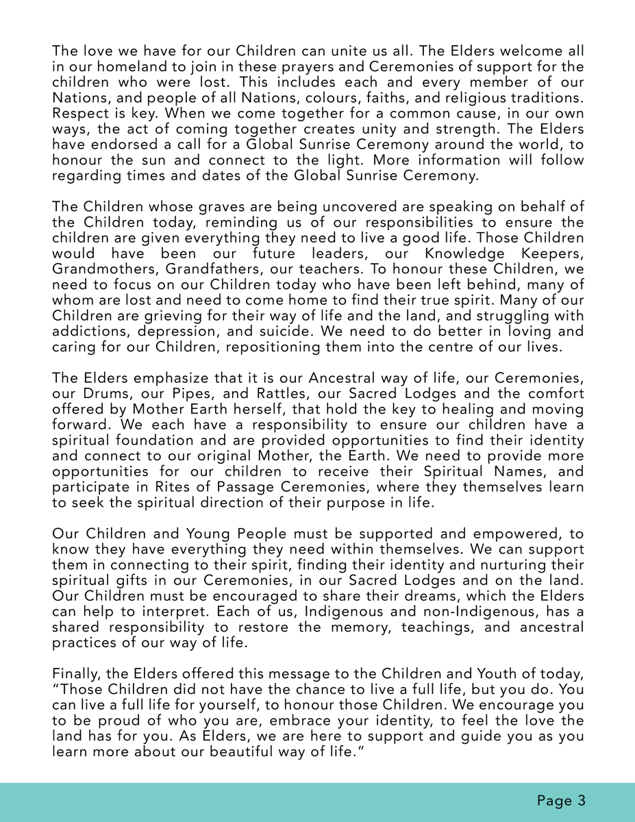 A COLLECTIVE STATEMENT REGARDING THE CHILDREN

From the National Turtle Lodge Council of Elders and Knowledge Keepers In Partnership with the <a href="/NCTR_UM/">NCTR</a>