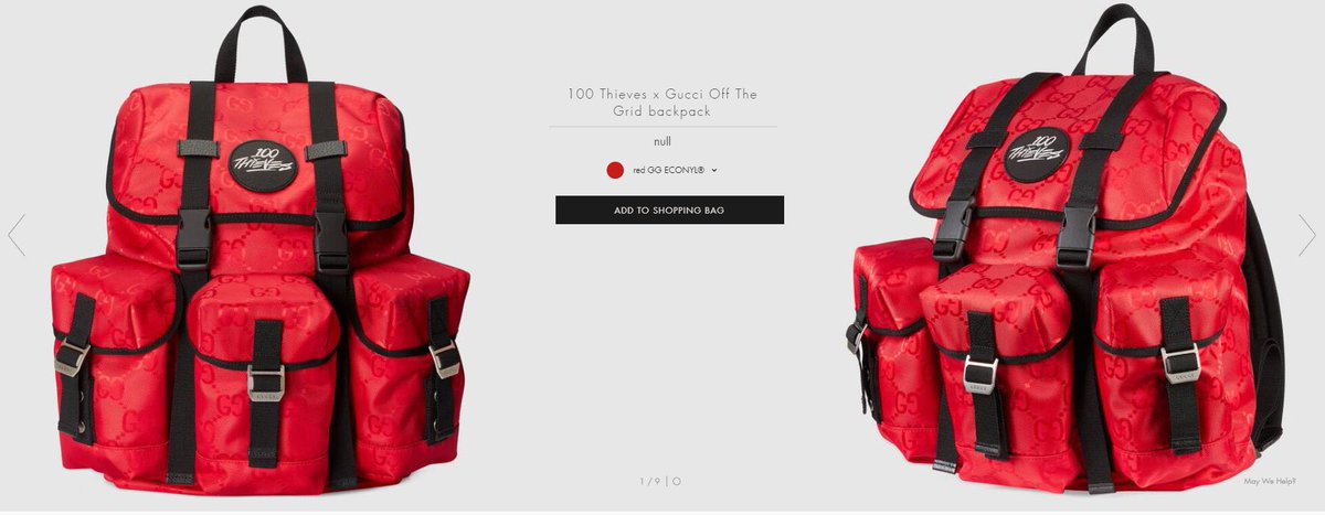 100 Thieves x Gucci Backpack Collaboration Release