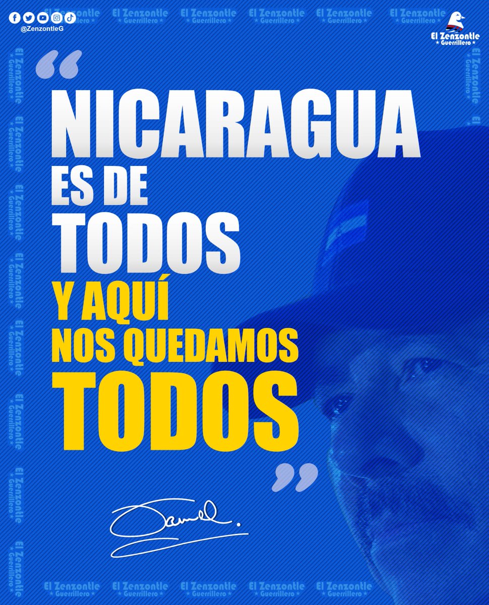 Nicaragua es de Todos y aquí Nos quedamos Todos, Viva La Revolución.
#4219YOTRAVEZTRIUNFAELAMOR
#VivaLaRevolucion
#4219AlegriaJusticiaYPaz