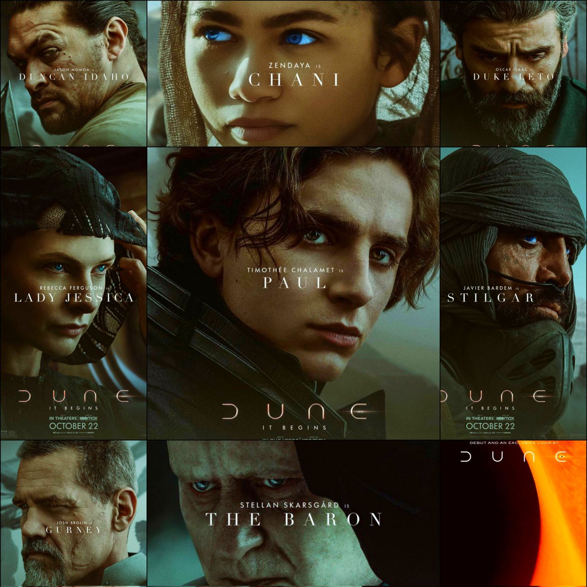 CactosM's tweet photo. 🔸DUNA🔸
A Warner Bros liberou novas artes individuais de Duna que terá um novo trailer liberado agora no final de Julho e terá cenas especiais em IMAX. 📽
A exibição especial acontece entre os dias 21 e 22 de julho. Pelo menos lá nos EUA.  😟😔
💠https://t.co/uNWV8z9T68 📲
#duna https://t.co/xiYBAvkmYZ