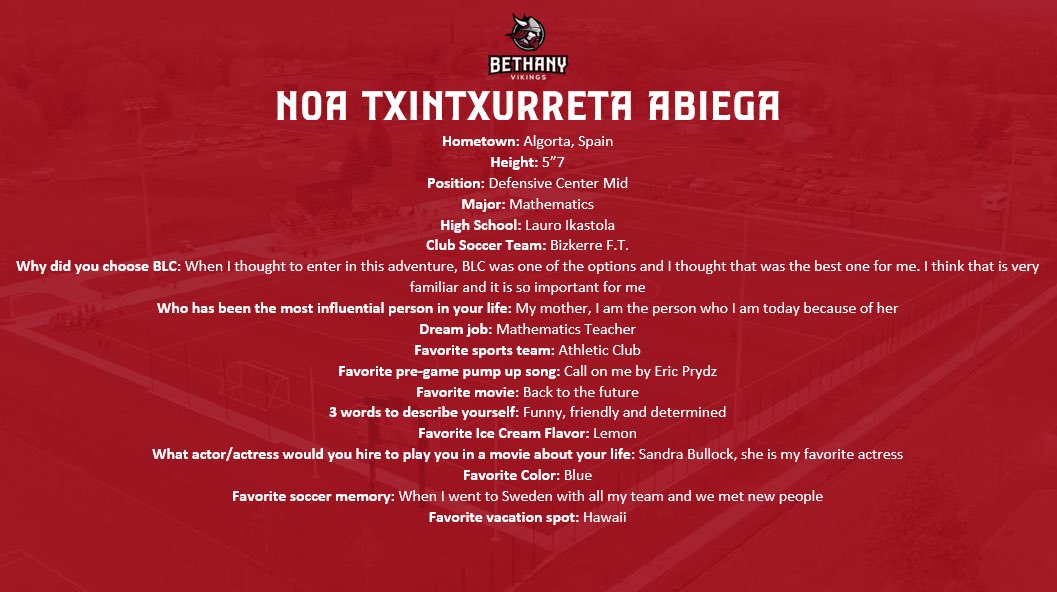 BLCWSoccer's tweet photo. Welcome to Noa from Algorta 🇪🇸! She will be studying Mathematics at BLC in the hopes of becoming a teacher! “When I thought to enter in this adventure, BLC was one of the options and I thought that was the best one for me”! #22! ⚽️🔴⚪️⚫️#GoBLC https://t.co/sc9oIlLXGV