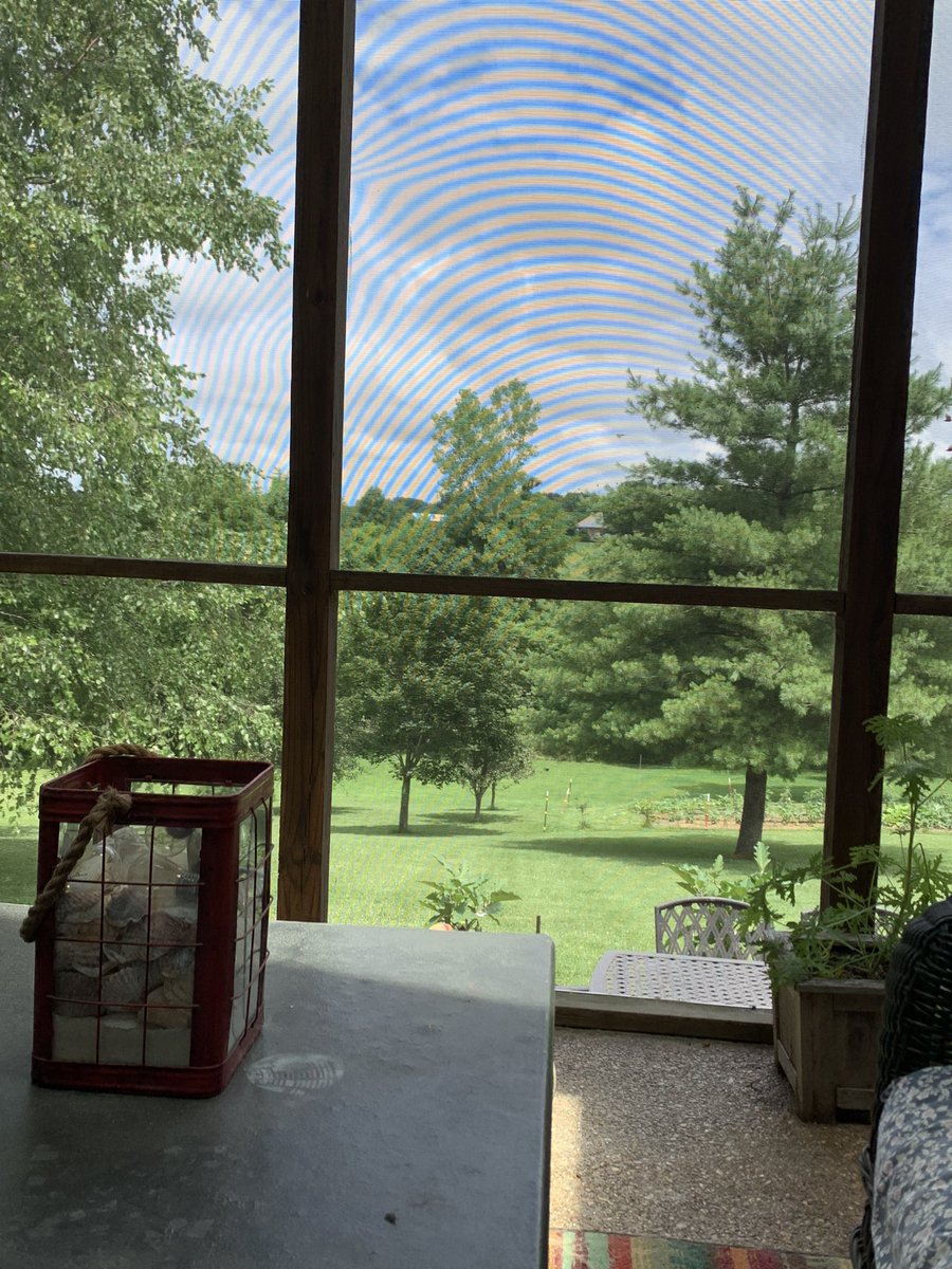 sherrylphillips's tweet photo. I’m sitting outside on my porch in mid-July and thinking about getting a blanket. Is this really summer? https://t.co/VnWj0qaM24