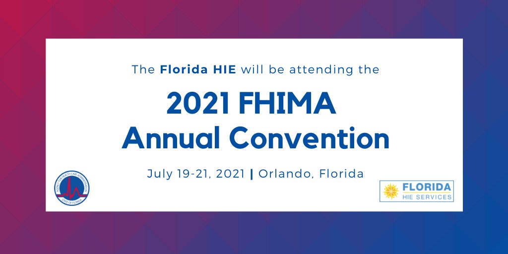 AHCA_FL's tweet photo. The Florida HIE will be #ChartingANewCourse with #FHIMA @Florida_HIMA at their Annual Convention! Stop by our booth. #FHIMA21 #AHIMA Learn More: https://t.co/OLX1vGzctv https://t.co/5JaRoayfgy