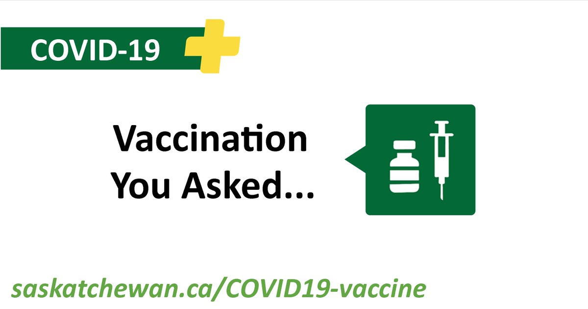 Q: I’ve had 2 doses of COVID-19 vaccine. Should I get COVID-19 test when not feeling well?

A: Yes! While vaccination is best defense against COVID-19, the virus remains in #Sask. You can still get COVID after vaccination, but symptoms significantly less. Testing protects others.