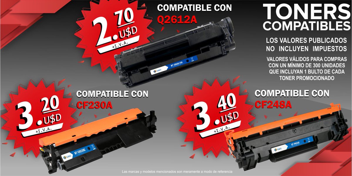 EvertecAR's tweet photo. Cartuchos INKJET Y TONER al mejor precio.

Cartuchos importados directamente de fábrica, diseñados y fabricados para obtener los mejores resultados.
Comenzá a distribuir estos productos al mejor precio. https://t.co/xH7pP6n2CA