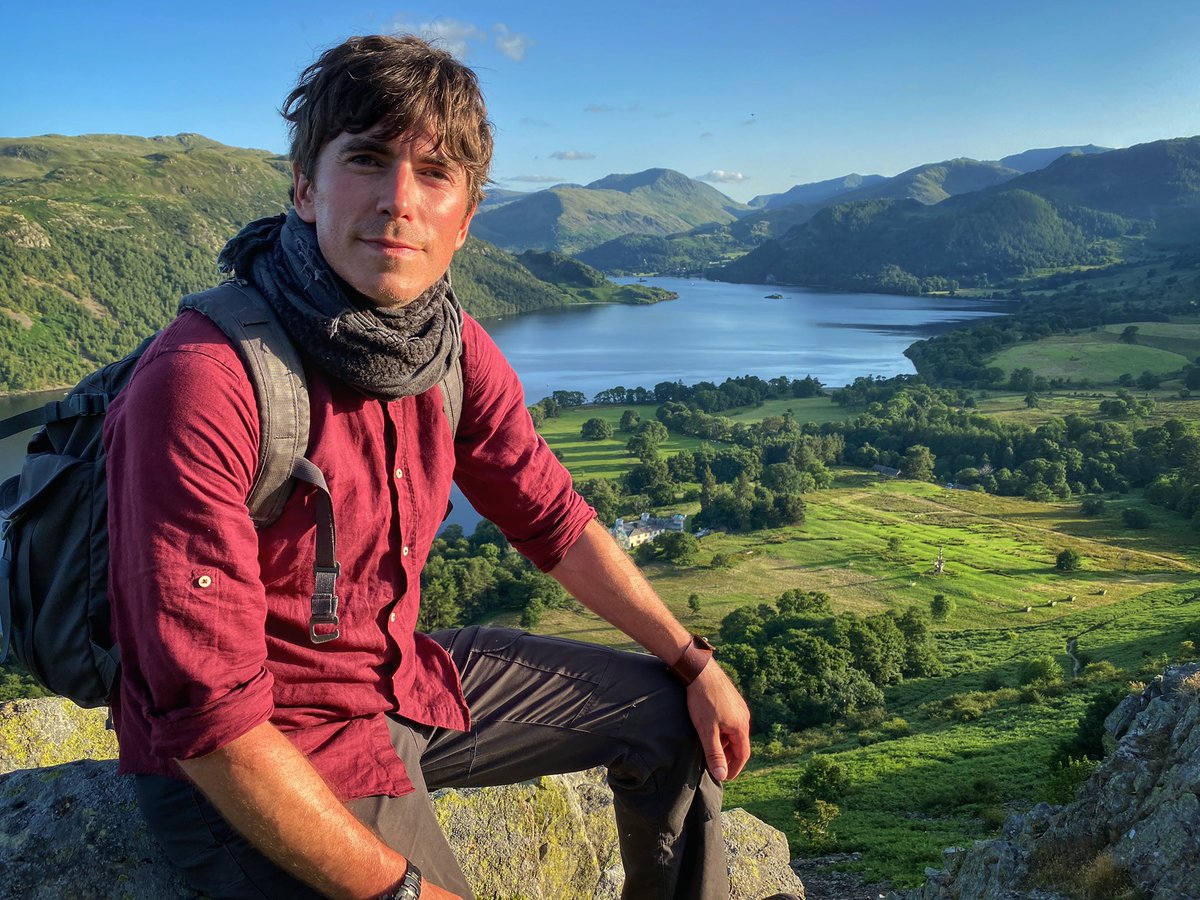 simon_reeve's tweet image. Sweaty trek filming above #ullswater in the #lakedistrict … lovely light and long shadows. For new tv series… x