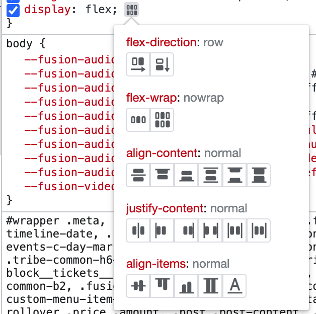 S1ND33Z's tweet image. Whoever is responsible for the dev tools #flexbox visual editor deserves a prize. #FlexboxEditor #DevTools
