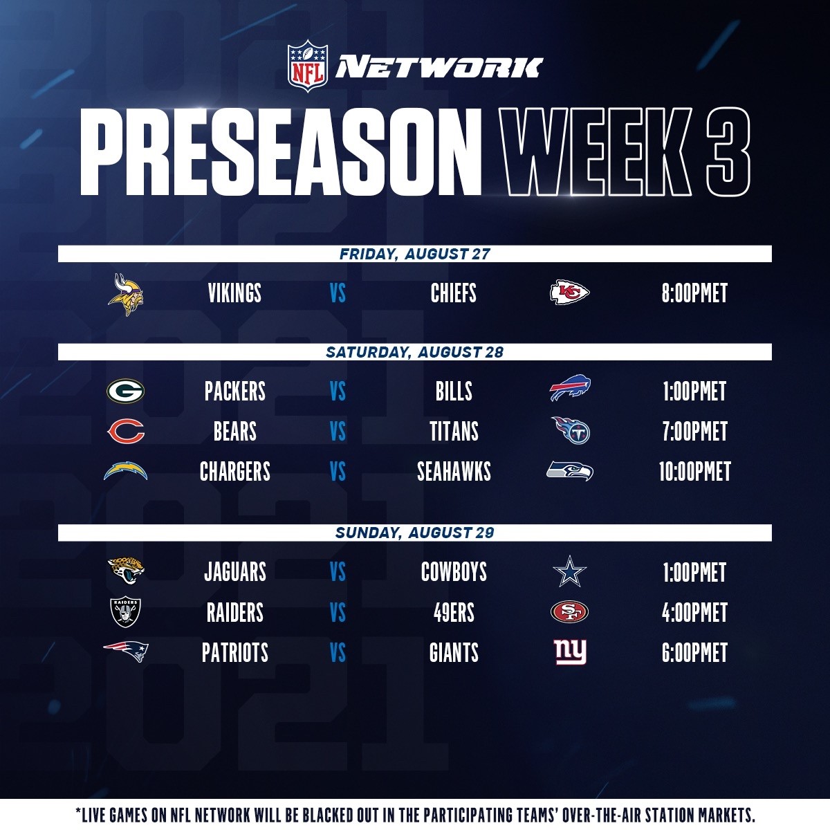 nfl preseason matches