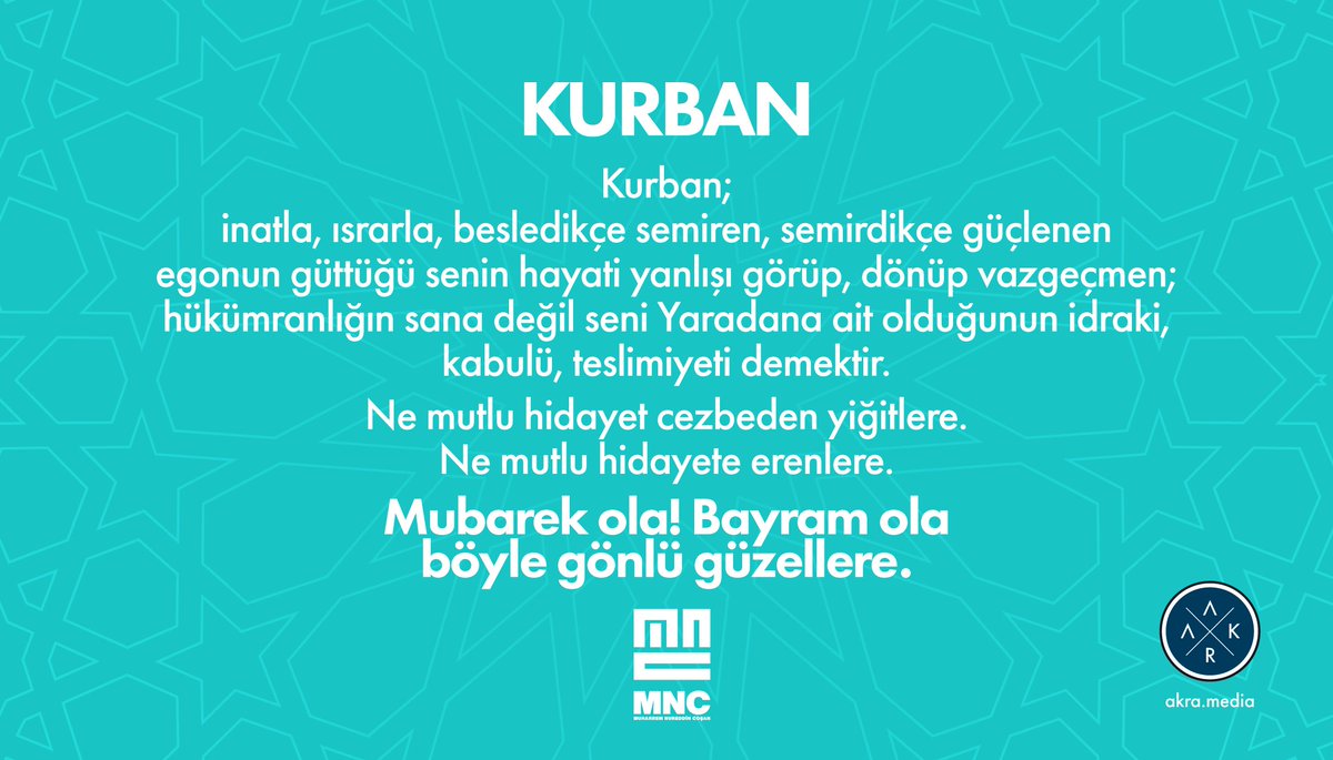 AKRA_media's tweet photo. Ne mutlu hidayet cezbeden yiğitlere. 
Ne mutlu hidayete erenlere.  
Mubarek ola! Bayram ola böyle gönlü güzellere.

M. N. C.

#mnc #kurbanbayramı #kurbanbayrami2021 #eiduladha #eiduladha2021 #kurban #bayram #bayraminizmubarekolsun #gönül #ego https://t.co/Z0qHrDuq1Y