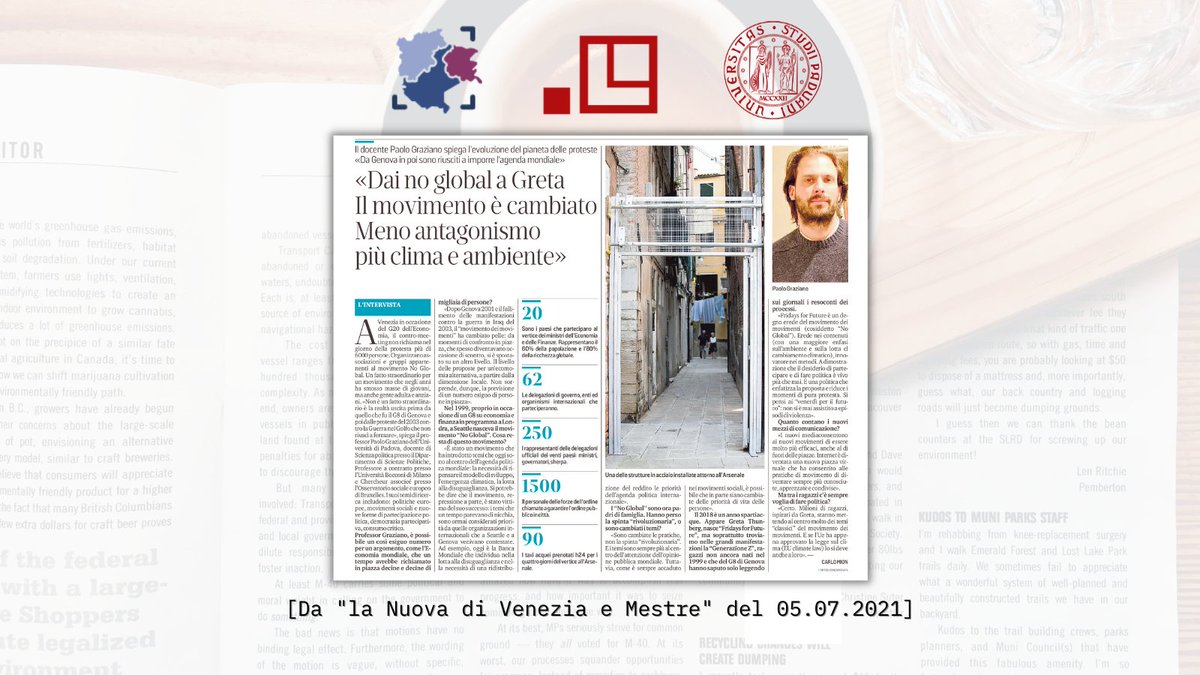 Osservatorio DANE - Democrazia a Nord Est (@dane_unipd) on Twitter photo Paolo Graziano, Professore ordinario di Scienza Politica dell'Università degli Studi di Padova, parla dei movimenti ambientalisti e della loro evoluzione storica. Leggi la sua intervista per <a href="/nuova_venezia/">laNuovaVeneziaMestre</a> del 5 luglio a cura di <a href="/crlmion/">Carlo Mion</a>
osservatoriodane.it/pubblicazioni/… Paolo Graziano, Professore ordinario di Scienza Politica dell'Università degli Studi di Padova, parla dei movimenti ambientalisti e della loro evoluzione storica. Leggi la sua intervista per <a href="/nuova_venezia/">laNuovaVeneziaMestre</a> del 5 luglio a cura di <a href="/crlmion/">Carlo Mion</a>
osservatoriodane.it/pubblicazioni/…