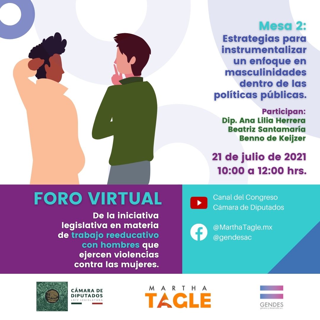 Continúa el #Foro sobre la iniciativa en materia de trabajo reeducativo con hombres que ejercen violencias contra las mujeres. Un esfuerzo en colaboración con <a href="/MarthaTagle/">Martha Tagle</a>.

¡No te pierdas la 2a mesa!
 
📆 21 de julio
💻 YouTube: Canal del Congreso | Cámara de Diputados