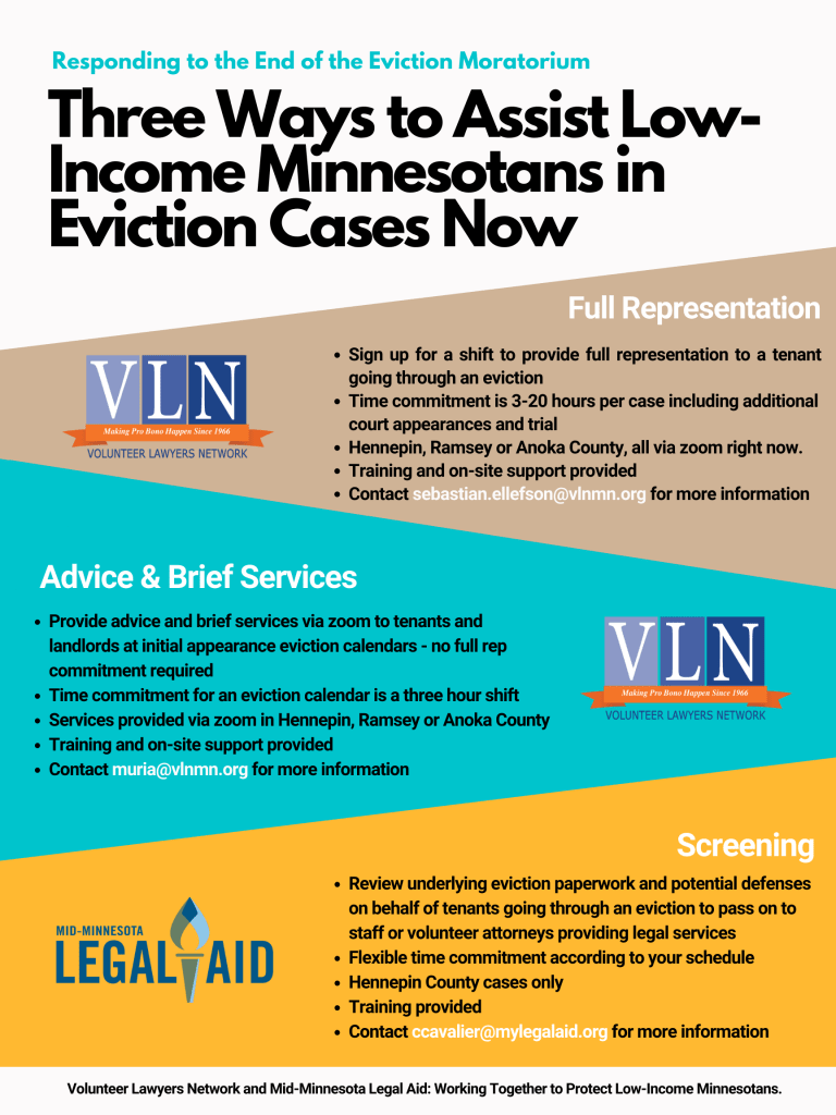 Volunteer Lawyers Network on Twitter: "You can help Minnesota tenants right  now: click here to learn more! https://t.co/bqnrkQELpH https://t.co/IbDg1HfYeq"  / Twitter